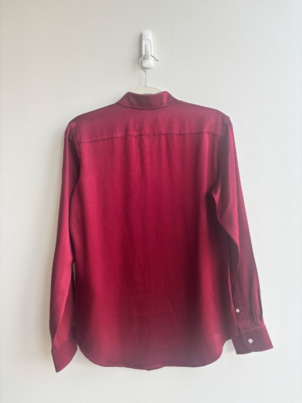 Polo Ralph Lauren 100% Mulberry Silk Button Down Shirt NWT Size 6 Wine Burgundy - Picture 9 of 9